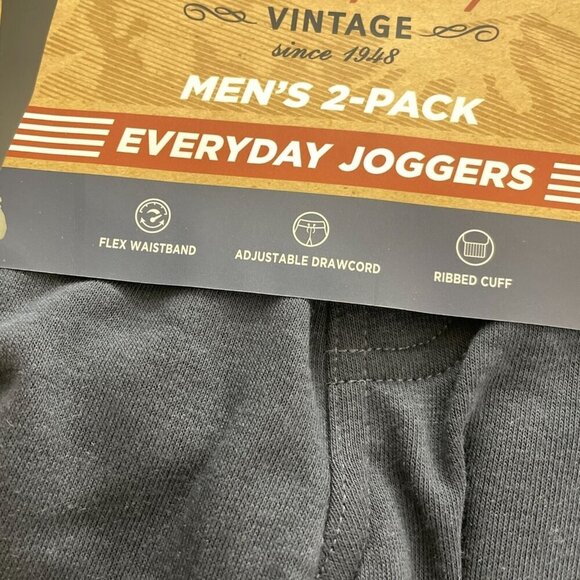 NEW Weatherproof Vintage Mens S 2-Pack Everyday Joggers With Flex Waistband - Picture 2 of 5